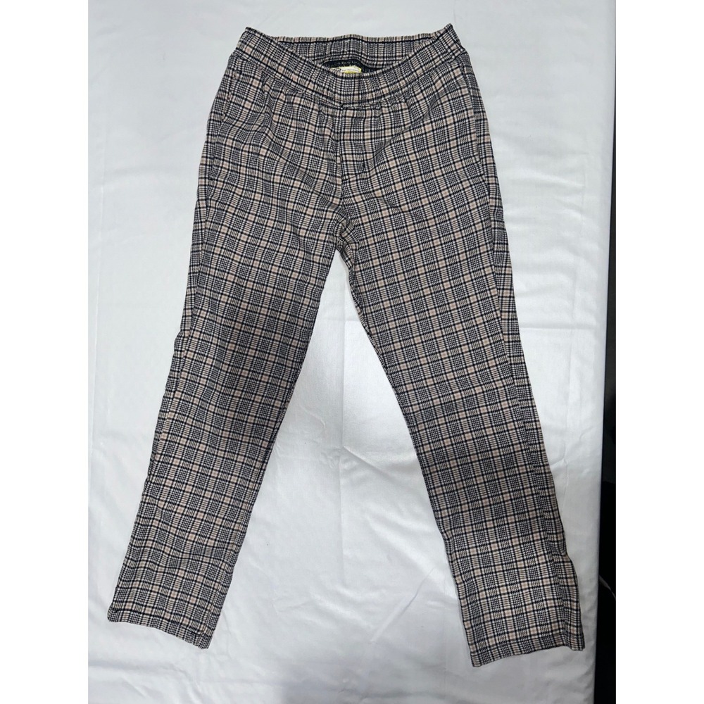 Cat & Jack Boys Plaid Dress Pants Slim Fit Tan Black White Size 7
